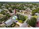 Overhead perspective showing the home, the private pool, and mature trees enhancing the landscape of the property at 1873 Murray Ave, Clearwater, FL 33755