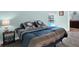 Comfortable bedroom with a view of the pool, and a charming window at 6219 Wendell Dr, Wesley Chapel, FL 33544