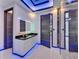 Modern bathroom featuring a glass shower, sleek vanity, and contemporary finishes for a luxurious feel at 6530 Simone Shores Cir, Apollo Beach, FL 33572