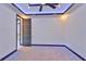 Modern bedroom features recessed lighting, ceiling fan, and large doorway at 6530 Simone Shores Cir, Apollo Beach, FL 33572