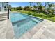 A beautiful backyard pool and green lawn create a relaxing and inviting outdoor living space at 6530 Simone Shores Cir, Apollo Beach, FL 33572