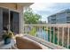 Private balcony offers water views; an inviting outdoor space at 6817 Stones Throw N Cir # 17203, St Petersburg, FL 33710