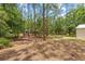 View of a spacious backyard surrounded by lush trees, providing privacy and a natural setting at 7644 Conrad St, Wesley Chapel, FL 33544