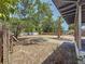 Spacious backyard features mature trees, sandy ground cover, and partial fencing for privacy at 922 Alcazar S Way, St Petersburg, FL 33705