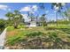 Wide backyard features a fire pit, canal access, and lush green space, perfect for outdoor entertaining at 1110 Canal St, Ruskin, FL 33570