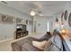 Cozy living room featuring a comfortable gray sectional sofa and modern decor at 11728 Crest Creek Dr, Riverview, FL 33569