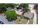 A bird's eye view of the property and surroundings, featuring mature trees and well-maintained yards at 131 44Th N Ave, St Petersburg, FL 33703