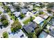 An aerial view shows a well-manicured neighborhood with mature trees at 14261 113Th Ave, Largo, FL 33774