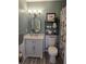 Charming bathroom with stylish fixtures, updated vanity, and decorative shelving at 1833 Bough Ave # 2, Clearwater, FL 33760