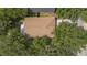 Aerial view of a well-maintained home with a brown roof surrounded by lush greenery at 18967 Wood Sage Dr, Tampa, FL 33647