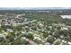 Expansive aerial view showcases a charming neighborhood with lush greenery and serene lake views at 1921 Ridgewood Dr, Clearwater, FL 33763