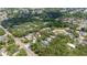 Neighborhood aerial view showcasing lush tree coverage and well-maintained homes in a suburban setting at 2015 Long Branch Ln, Clearwater, FL 33760