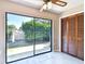 Bright living room with sliding glass doors to the backyard and closet at 2131 Ridge S Rd # 3, Largo, FL 33778