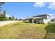 Expansive, well-maintained backyard with view of the screened lanai at 30572 Thunderbird Dr, Wesley Chapel, FL 33545