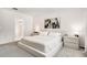 Contemporary main bedroom featuring light gray carpet, neutral furniture, and ensuite bathroom access at 30572 Thunderbird Dr, Wesley Chapel, FL 33545