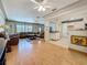Open-concept living room and kitchen area with hardwood floors at 6350 18Th N Ave, St Petersburg, FL 33710