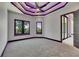 Bedroom with contemporary ceiling, recessed lighting, and violet LED accent lighting around the windows at 6532 Simone Shores Cir, Apollo Beach, FL 33572
