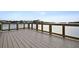 Beautiful view from private dock featuring secure railing and wood-look flooring overlooking water at 807 Illinois Ave, Palm Harbor, FL 34683