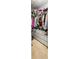 Walk-in closet with built-in shelving and hanging racks for organization at 8415 Edgewater Place Blvd, Tampa, FL 33615