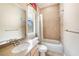 Full bathroom features vanity with sink, bathtub with shower, and a neutral color scheme at 10645 Ruffino Ct, Trinity, FL 34655
