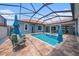A screened pool and spa area is surrounded by pavers and comfortable lounge chairs at 10645 Ruffino Ct, Trinity, FL 34655