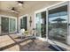 View of the spacious, screened patio with ample seating, perfect for outdoor relaxation and entertaining at 1110 Jasmine Creek Ct, Sun City Center, FL 33573