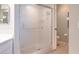 Modern bathroom with a glass-enclosed shower, offering a sleek and functional space at 14840 Shipwatch Trce # 1924, Largo, FL 33774