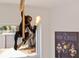 A unique and whimsical monkey-shaped chandelier hangs from the ceiling, adding a playful touch at 1579 Bayshore Blvd, Dunedin, FL 34698