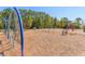 Playground area with swings, climbing structure, and wood chip ground cover on a sunny day at 20403 Sultana Ct, Tampa, FL 33647