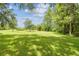 Expansive green lawn with scattered trees under a blue sky creates a park-like setting at 2205 Henley Rd, Lutz, FL 33558
