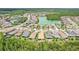 A gorgeous view of a neighborhood's houses, lakes, and abundant trees from above at 30764 Lindentree Dr, Wesley Chapel, FL 33543