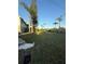 Expansive front lawn features lush green grass and palm trees and a partial view of the home at 3338 Fernleaf Dr, Hernando Beach, FL 34607
