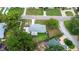 Aerial view featuring a charming backyard fire pit, showcasing property lines and neighborhood at 3547 55Th N St, St Petersburg, FL 33710