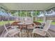 Inviting screened porch with casual seating and a view of the spacious, fenced backyard at 3547 55Th N St, St Petersburg, FL 33710