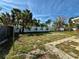 Large backyard with a white fence, palm trees and grass at 440 89Th Ave, St Pete Beach, FL 33706