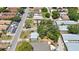 Aerial view of a residential neighborhood, showcasing tree-lined streets and diverse housing styles at 513 88Th N Ave, St Petersburg, FL 33702