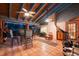 Enclosed patio featuring tile flooring, multiple fans, and easy access to the pool at 7507 Beasley Rd, Tampa, FL 33615
