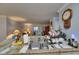 Spacious kitchen featuring granite countertops and open design leading to the living area at 9481 Highland Oak Dr # 1511, Tampa, FL 33647