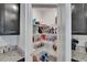 Pantry features wire shelving and ample space for food storage at 10907 Golden Acorn Ave, Tampa, FL 33610