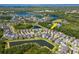 Stunning aerial view of the residential neighborhood, featuring well-maintained homes and peaceful ponds at 11510 Quiet Forest Dr, Tampa, FL 33635
