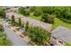 Aerial view of townhomes showcasing well-maintained landscaping, and ample parking at 11839 Castine St, New Port Richey, FL 34654
