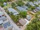 Bird's eye view of the property featuring mature landscaping, fenced backyard, and detached garage at 1530 21St N Ave, St Petersburg, FL 33704
