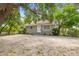 Charming single-story home featuring a simple front facade with grey paint, complemented by the surrounding lush greenery at 2038 16Th S St, St Petersburg, FL 33705