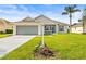 Charming single-story home with a well-maintained lawn, lovely landscaping, and a two-car garage at 2227 North Creek Ct, Sun City Center, FL 33573