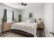 Bright bedroom with modern decor, a ceiling fan, and hardwood floors for a comfortable retreat at 2720 14Th N Ave, St Petersburg, FL 33713