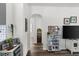 Hallway with modern decor and seamless flow into adjacent rooms of the home at 2720 14Th N Ave, St Petersburg, FL 33713