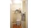 Walk-in closet with wooden floors, wire shelving, hanging clothes, and laundry basket, offering ample storage space at 311 Kelsey Way # 3, Sun City Center, FL 33573