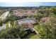 Aerial view of a screened pool surrounded by lush greenery at 3875 Darston St, Palm Harbor, FL 34685