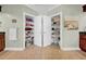 Bathroom view featuring double closets with ample shelving for organized storage at 3903 W De Leon St, Tampa, FL 33609