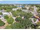 Aerial view of the neighborhood with mature trees and community amenities in the distance at 4412 Bray Rd, Tampa, FL 33634